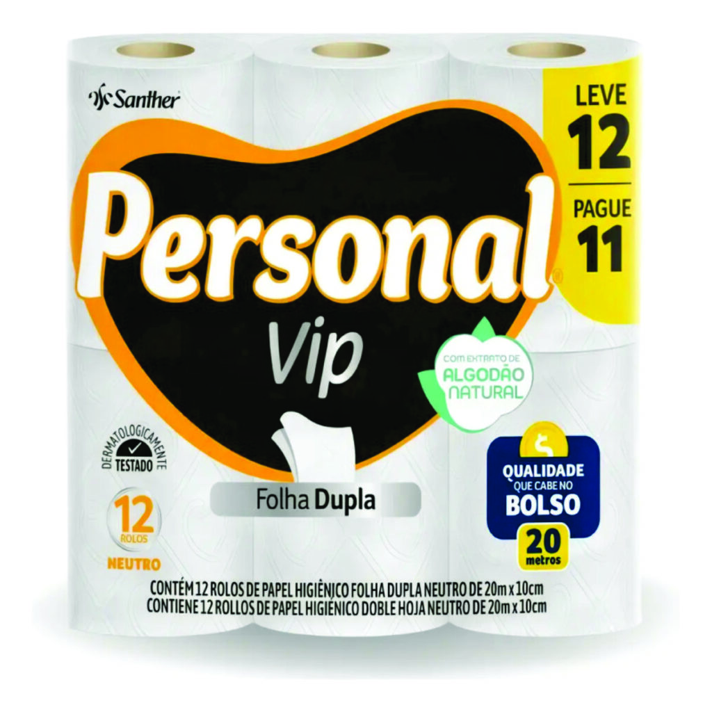 Personal Vip Papel Higiênico 12 rolos
